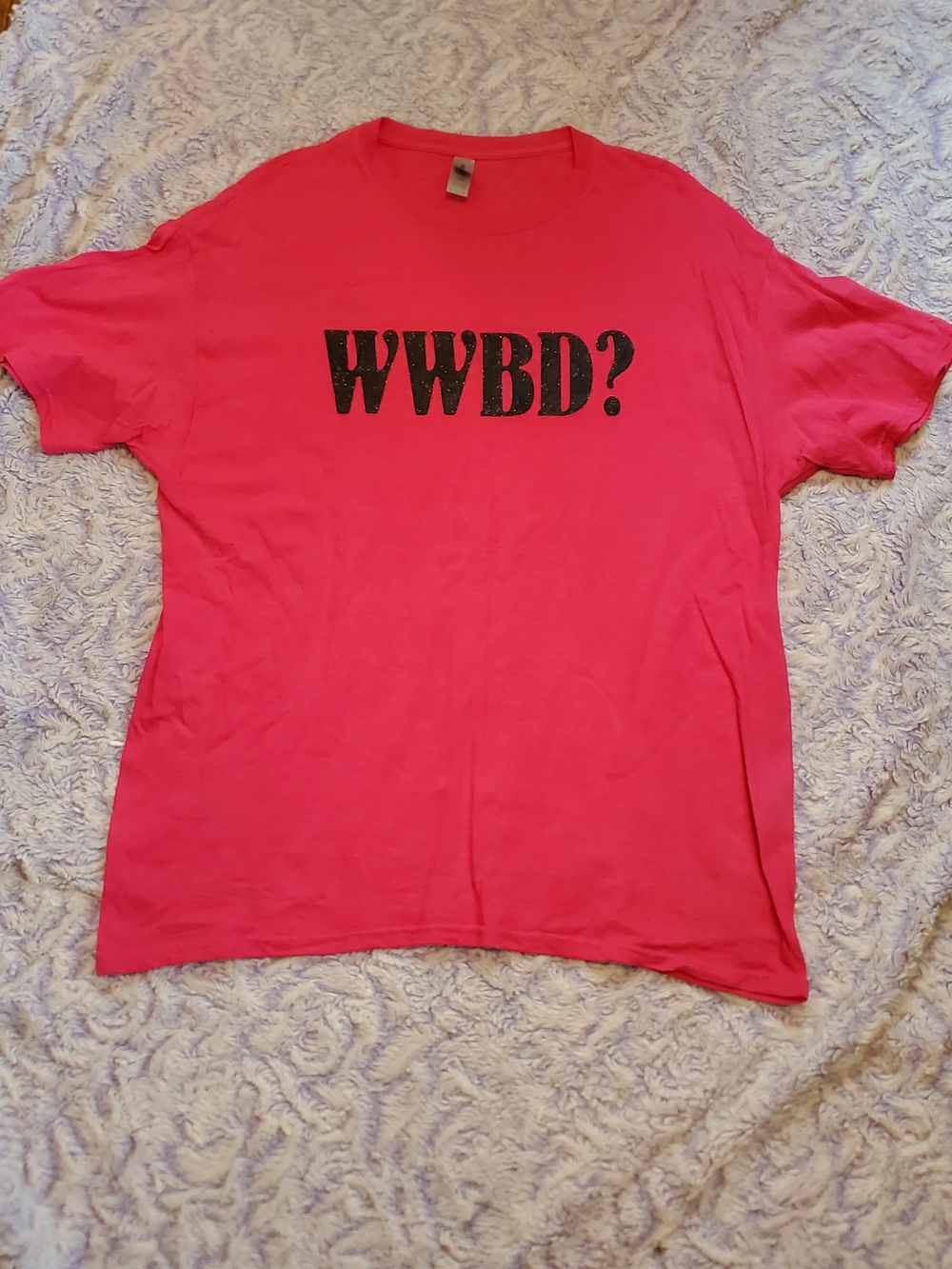 Gildan Hot Pink Short Sleeve Tee with WWBD? Print